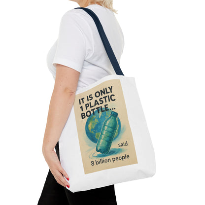 Eco-Friendly Tote Bag, Recycling Message, Save Earth, Plastic Bottle, Reusable Bag, Environmental Awareness, Sustainable Shopping
