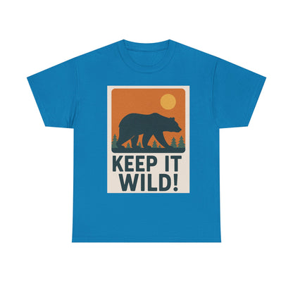 Keep It Wild Unisex Heavy Cotton Tee, Nature T-Shirt, Gift for Outdoors Lovers, Camping Apparel, Wilderness Fashion, Eco-Friendly Tee