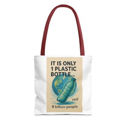 Eco-Friendly Tote Bag, Recycling Message, Save Earth, Plastic Bottle, Reusable Bag, Environmental Awareness, Sustainable Shopping
