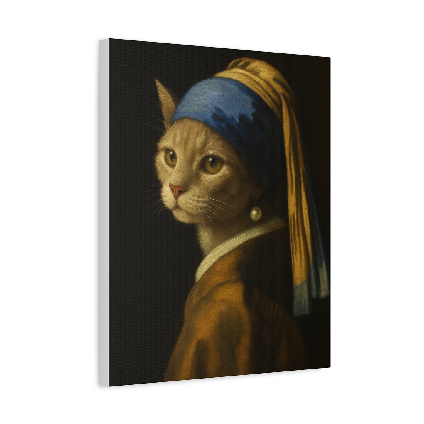 Girl with the Pearl Earring, Cat Art, Wall Decor, Fine Art, Home Decor, Animal Lover Gift