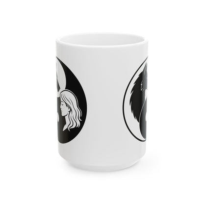 Lone Wolf Empath Ceramic Mug — 11oz & 15oz Coffee Cup - US SHIPPING