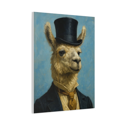 Llama Portrait Canvas Art, Quirky Home Decor, Unique Gift for Animal Lovers, Wall Art, Modern Decor, Funny Gift Idea