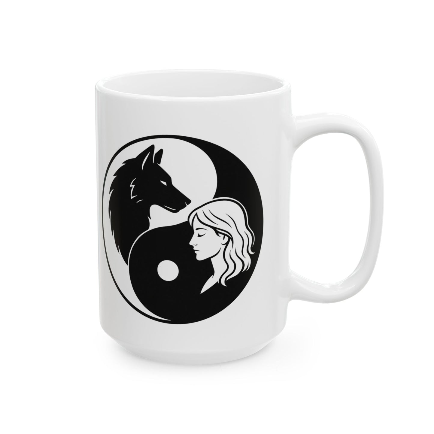 Lone Wolf Empath Ceramic Mug — 11oz & 15oz Coffee Cup - US SHIPPING