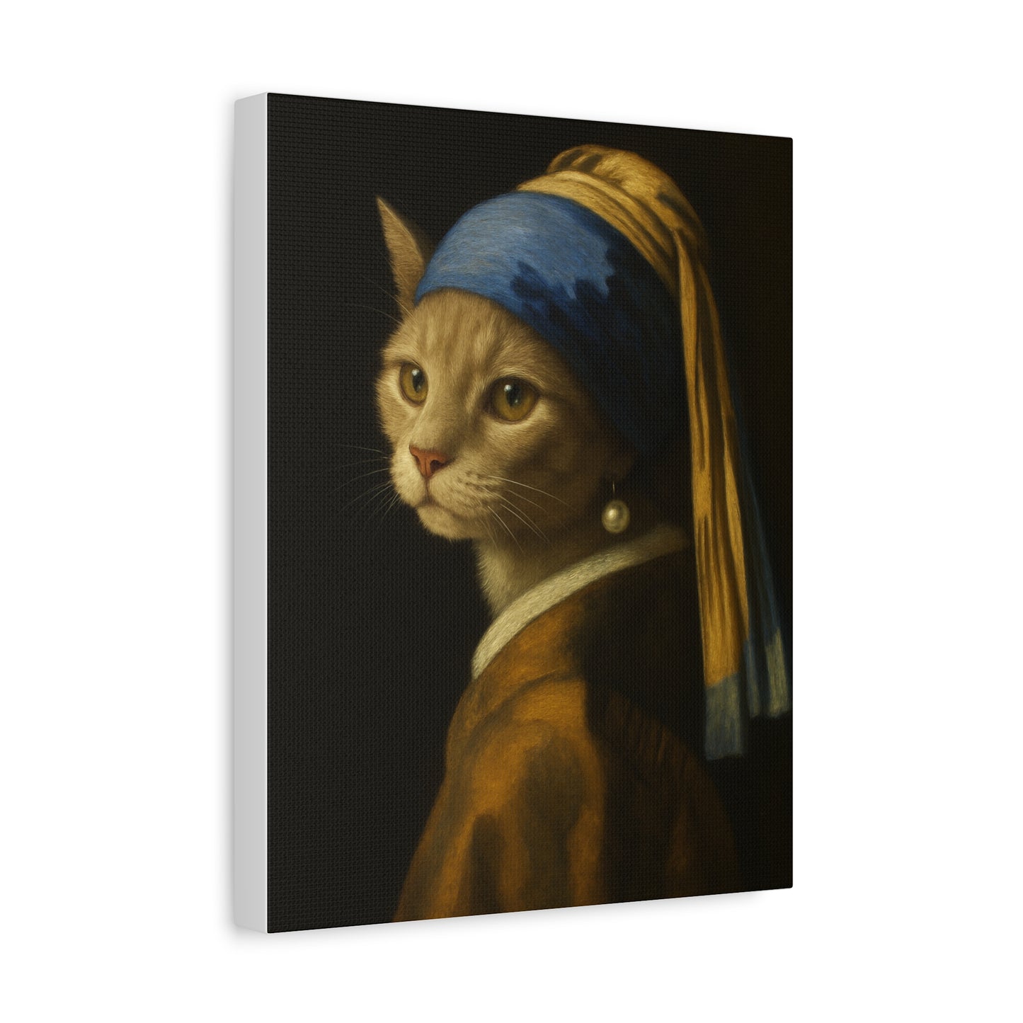 Girl with the Pearl Earring, Cat Art, Wall Decor, Fine Art, Home Decor, Animal Lover Gift