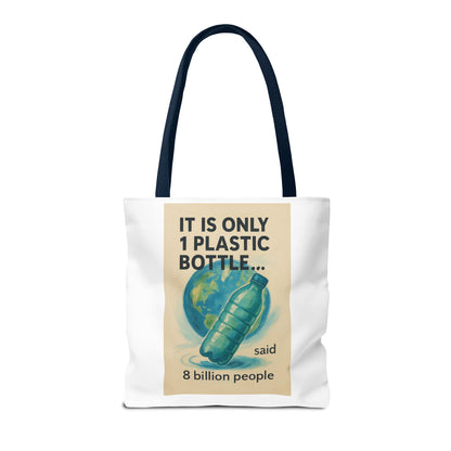 Eco-Friendly Tote Bag, Recycling Message, Save Earth, Plastic Bottle, Reusable Bag, Environmental Awareness, Sustainable Shopping