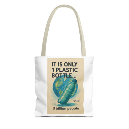 Eco-Friendly Tote Bag, Recycling Message, Save Earth, Plastic Bottle, Reusable Bag, Environmental Awareness, Sustainable Shopping