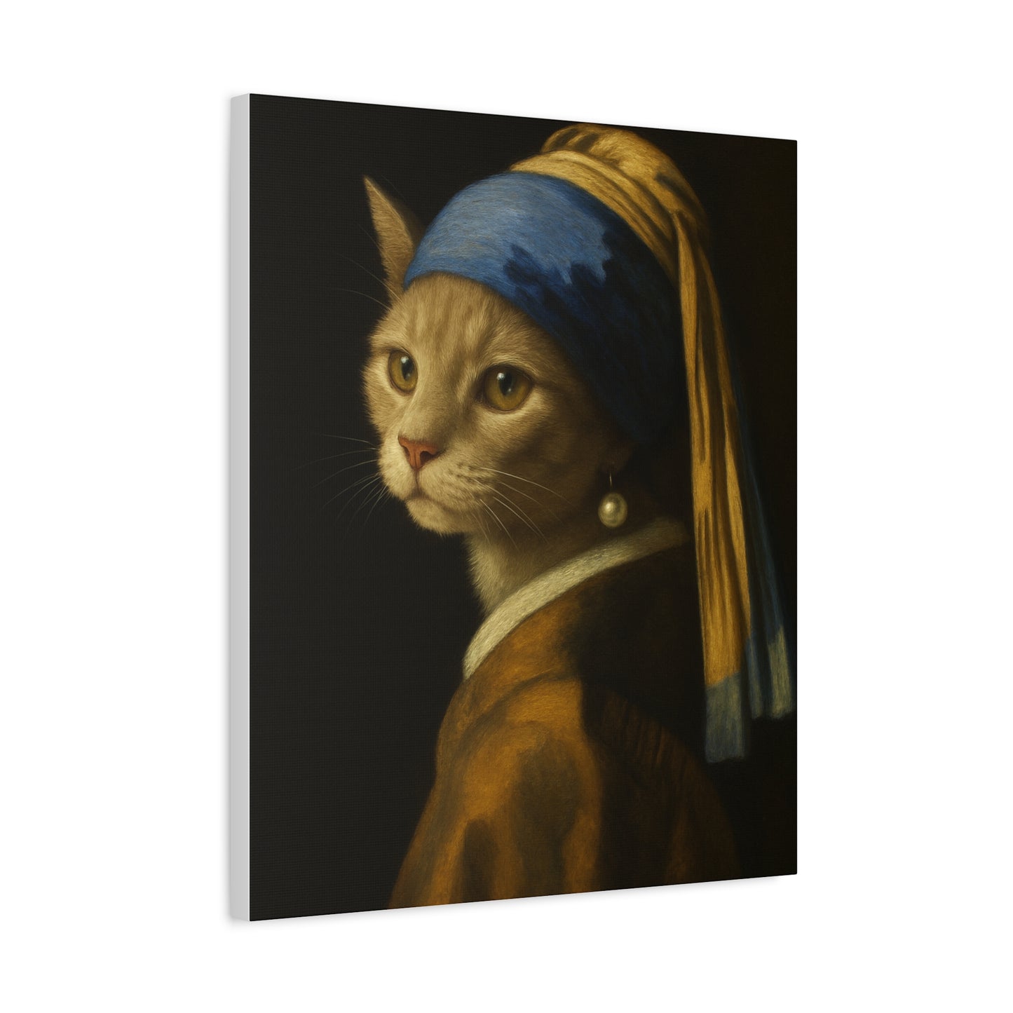 Girl with the Pearl Earring, Cat Art, Wall Decor, Fine Art, Home Decor, Animal Lover Gift