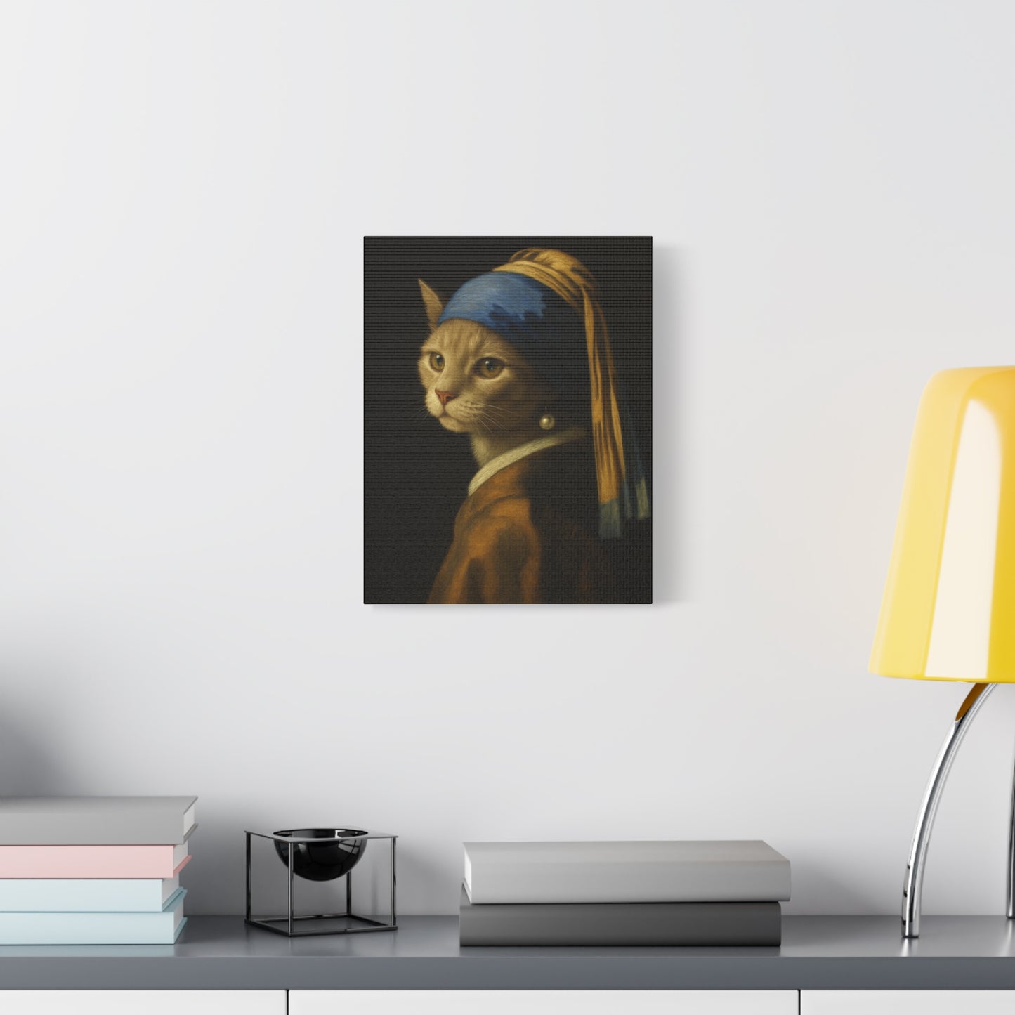 Girl with the Pearl Earring, Cat Art, Wall Decor, Fine Art, Home Decor, Animal Lover Gift
