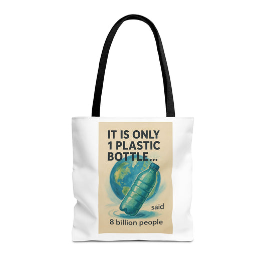 Eco-Friendly Tote Bag, Recycling Message, Save Earth, Plastic Bottle, Reusable Bag, Environmental Awareness, Sustainable Shopping