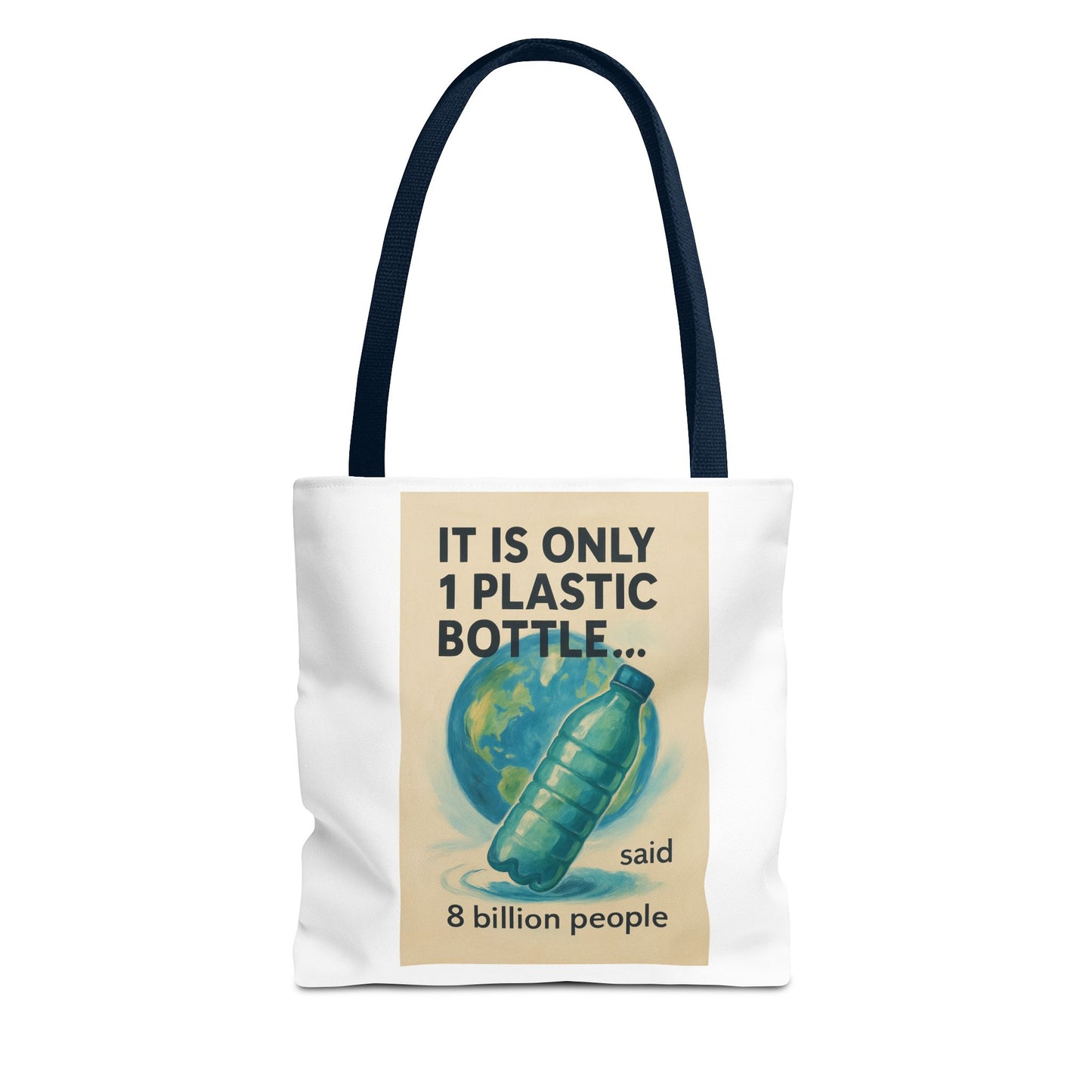 Eco-Friendly Tote Bag, Recycling Message, Save Earth, Plastic Bottle, Reusable Bag, Environmental Awareness, Sustainable Shopping