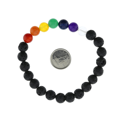 Black Lava Chakra Bracelet - 8mm