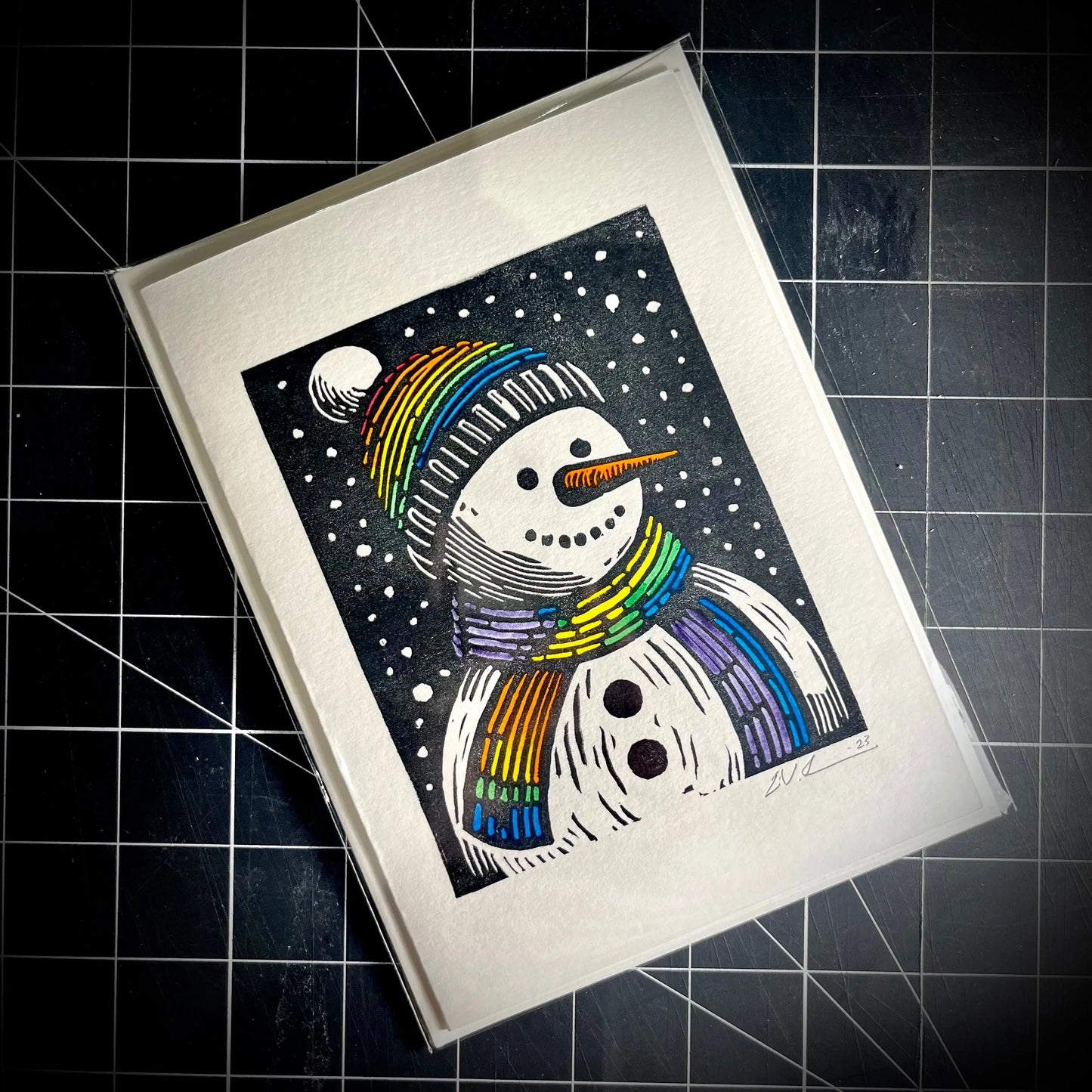 Frosty's Gay Apparel Holiday Card | LINOCUT CARD