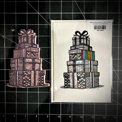 Rainbow Presents Holiday Card | LINOCUT CARD