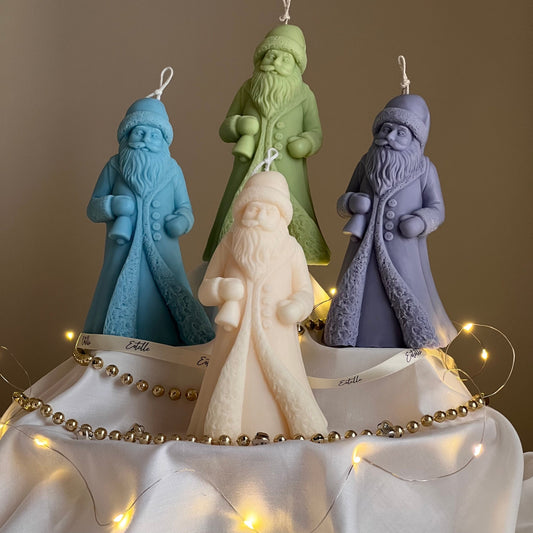 Handmade Santa Claus Soy Candle: Festive Christmas Decor