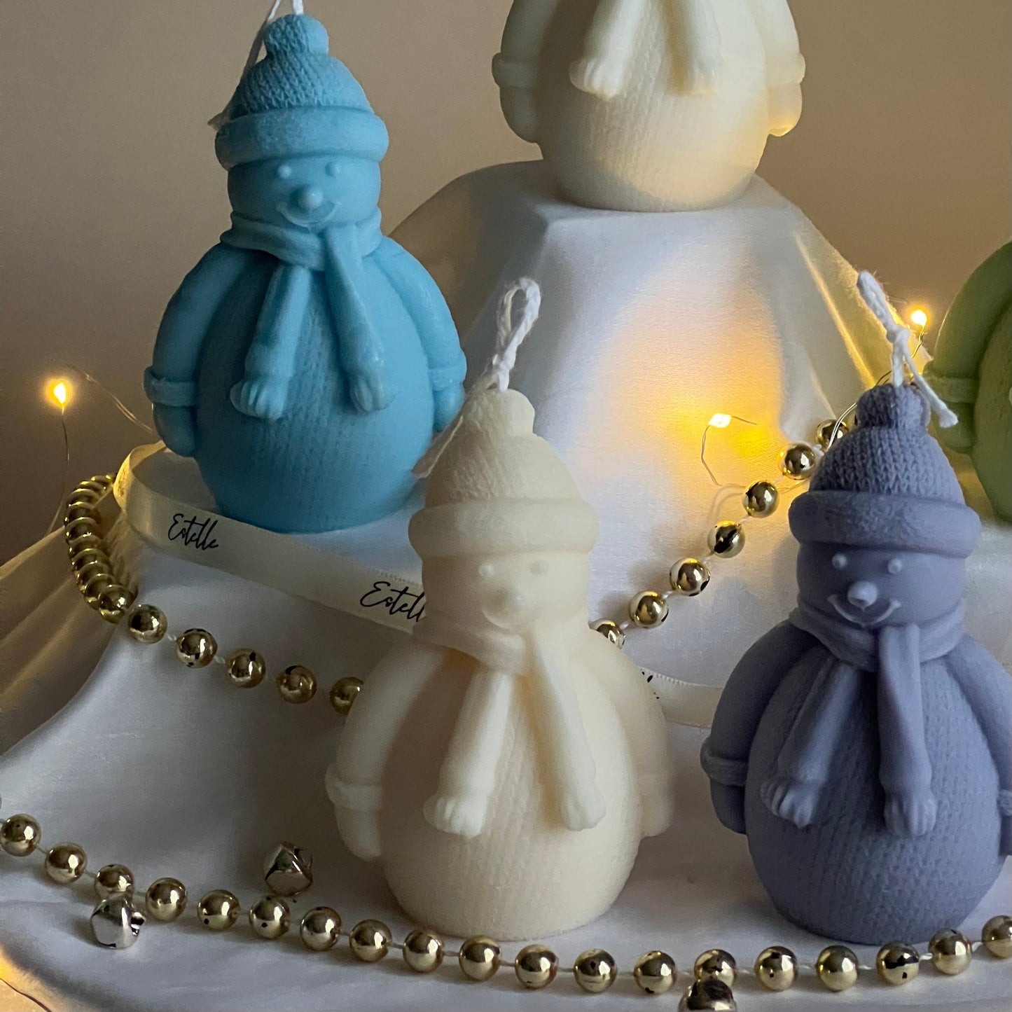 Handmade Snowman Soy Candle: Christmas Home Decor