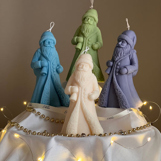 Handmade Santa Claus Soy Candle: Festive Christmas Decor