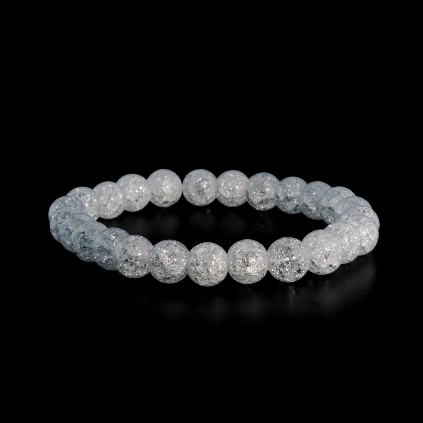 Crackle Quartz Round Bracelet - 8mm